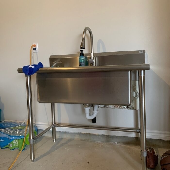 42" L x 24" W Free Standing Laundry Sink with Faucet