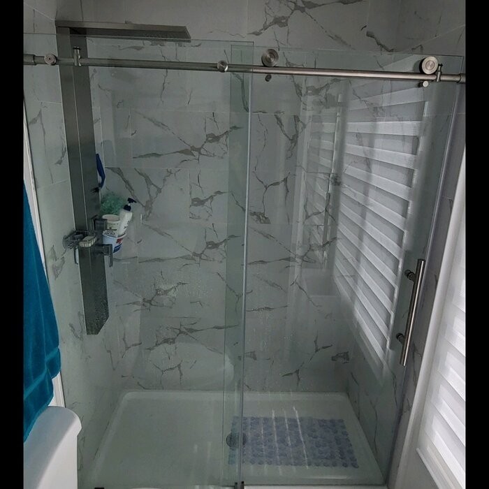 56" - 60" W x 76" H Single Sliding Frameless Shower Door