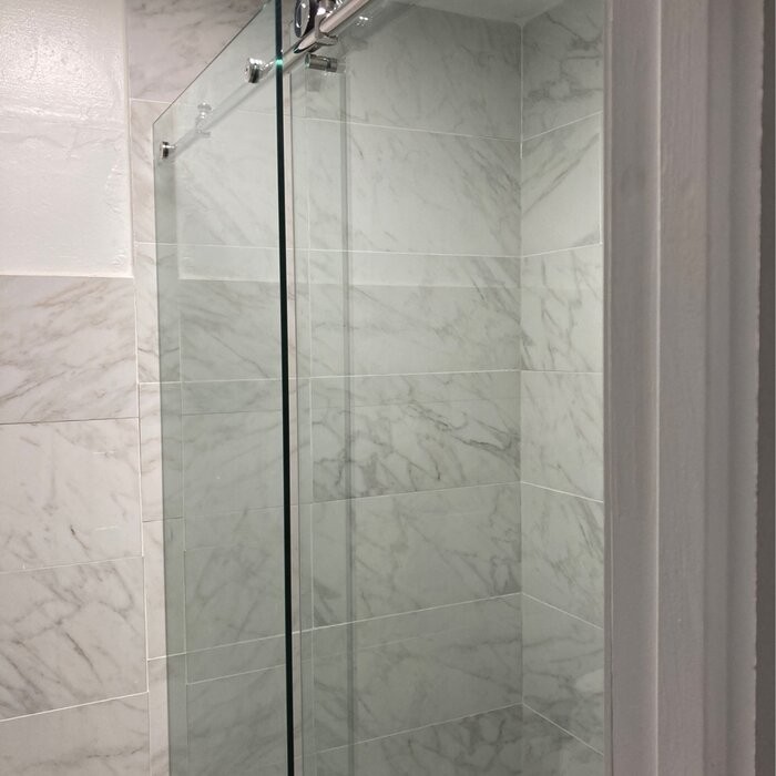 56" - 60" W x 76" H Single Sliding Frameless Shower Door