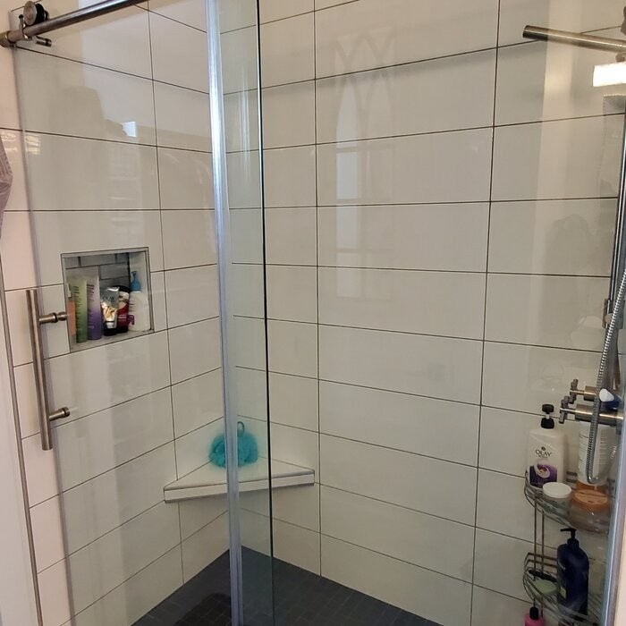 56" - 60" W x 76" H Single Sliding Frameless Shower Door