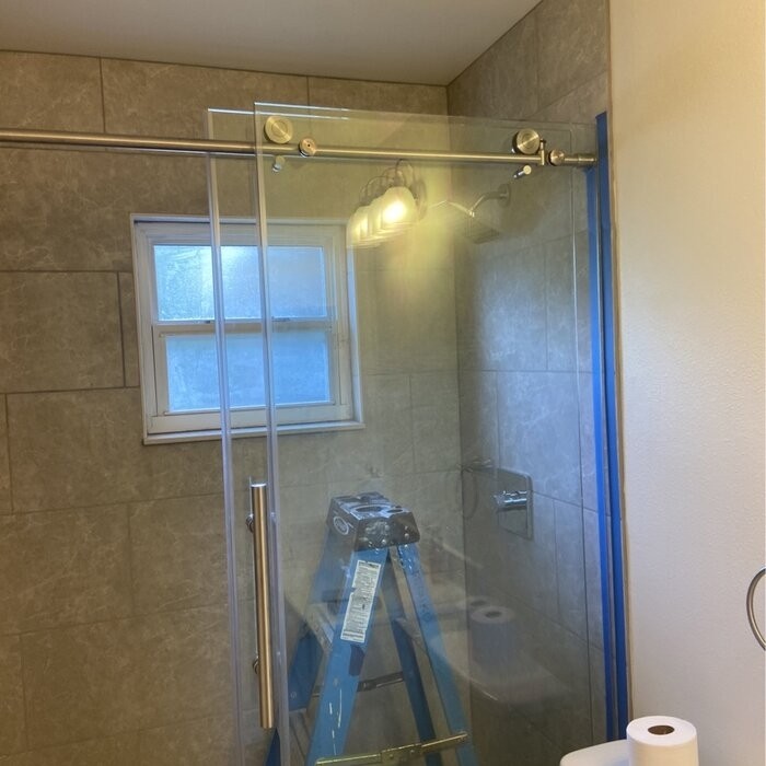 56" - 60" W x 76" H Single Sliding Frameless Shower Door