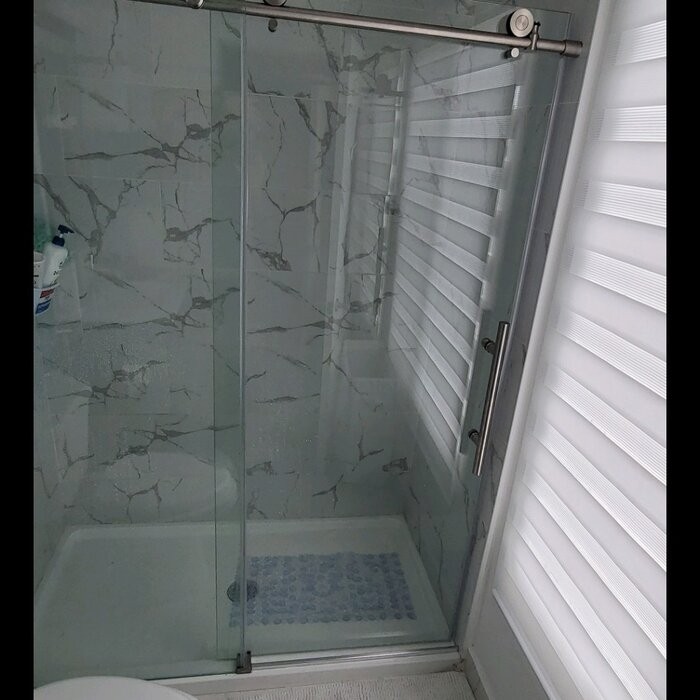 56" - 60" W x 76" H Single Sliding Frameless Shower Door