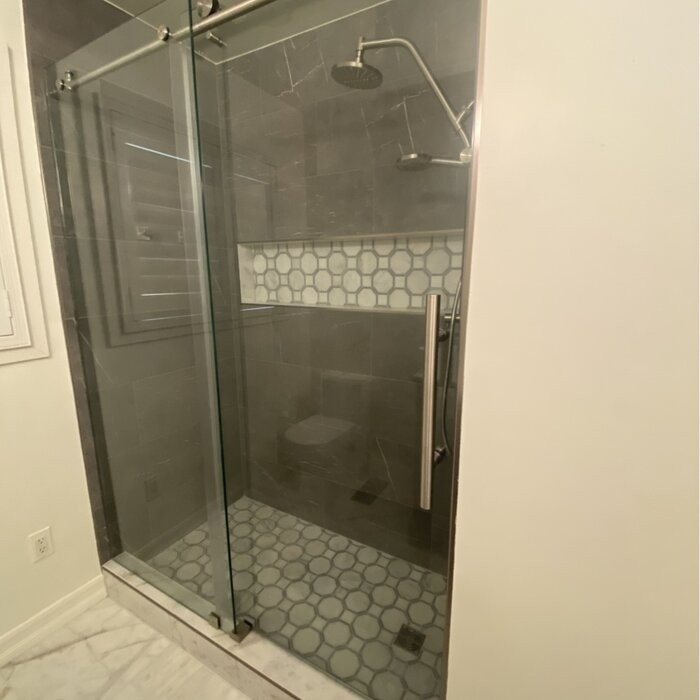 56" - 60" W x 76" H Single Sliding Frameless Shower Door