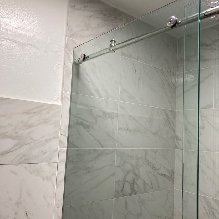 56" - 60" W x 76" H Single Sliding Frameless Shower Door