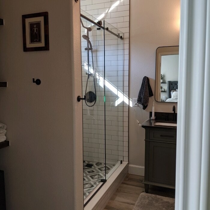 56" - 60" W x 76" H Single Sliding Frameless Shower Door