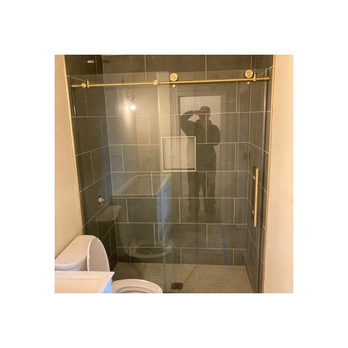 56" - 60" W x 76" H Single Sliding Frameless Shower Door