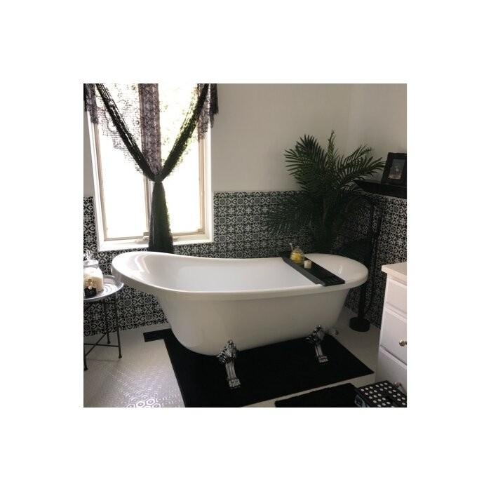 68.9" x 31" Clawfoot Soaking Acrylic Bathtub