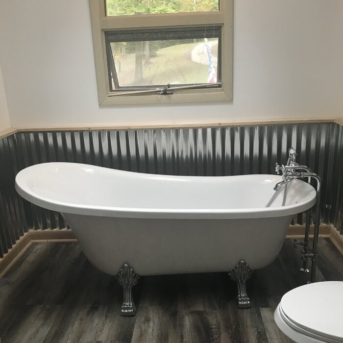 68.9" x 31" Clawfoot Soaking Acrylic Bathtub