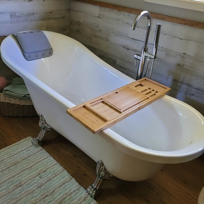 68.9" x 31" Clawfoot Soaking Acrylic Bathtub