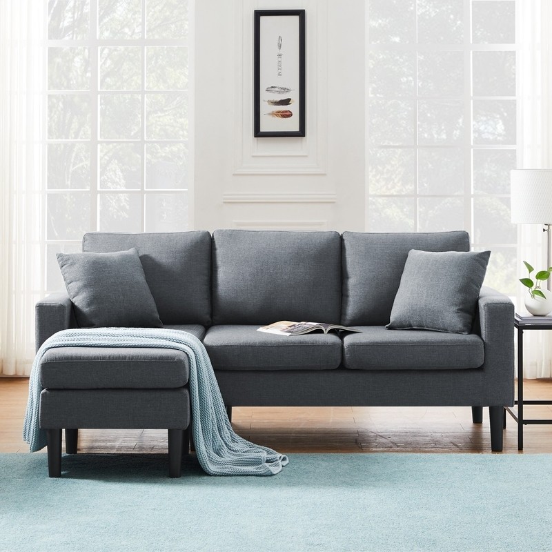 77.2" Wide Reversible Sofa & Chaise with Ottoman
