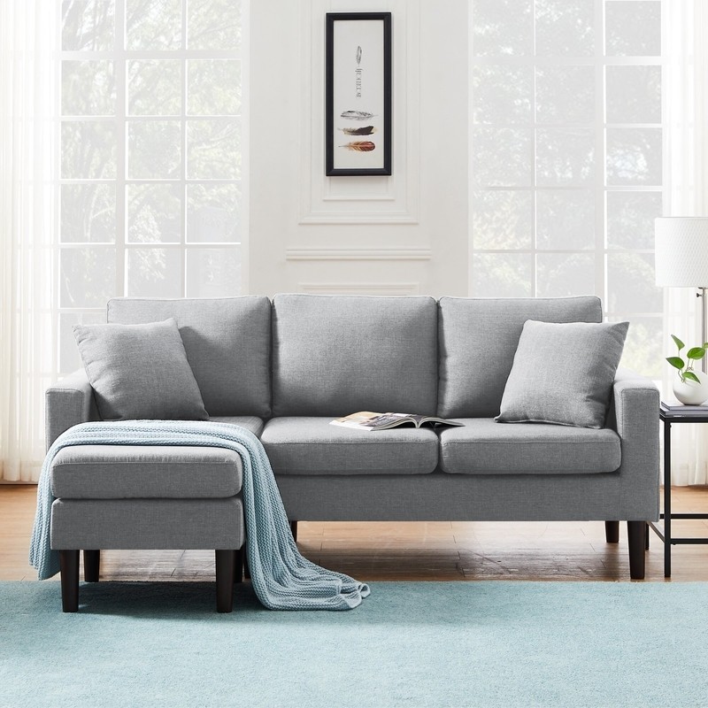 77.2" Wide Reversible Sofa & Chaise with Ottoman