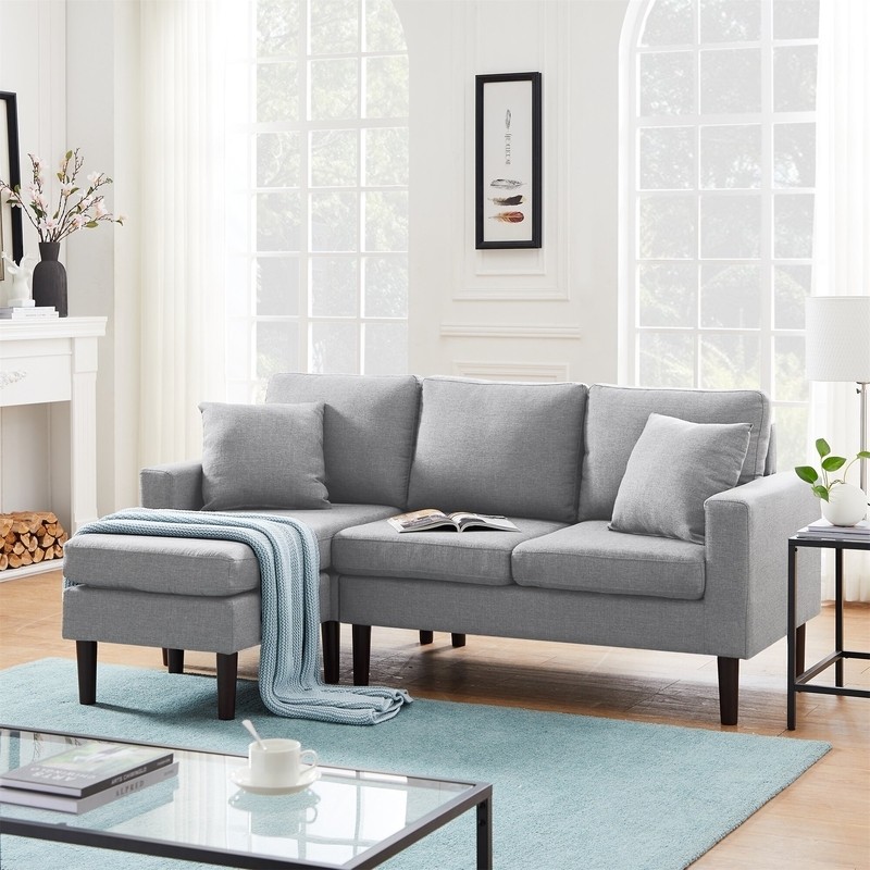 77.2" Wide Reversible Sofa & Chaise with Ottoman