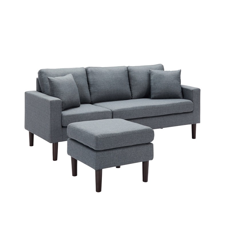 77.2" Wide Reversible Sofa & Chaise with Ottoman