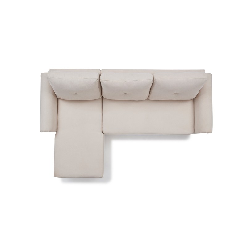 83" Sleeper Sofa Bed Convertible Sectional Sofa Couch, 3-Seater L-Shape Corner Couch With Storage For Living Room Apartment