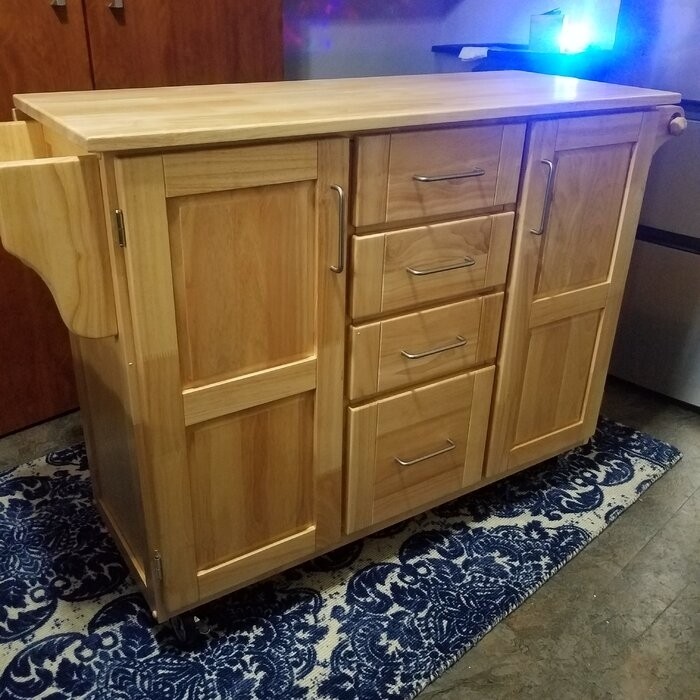 Aadham 52.5'' Wide Rolling Kitchen Cart