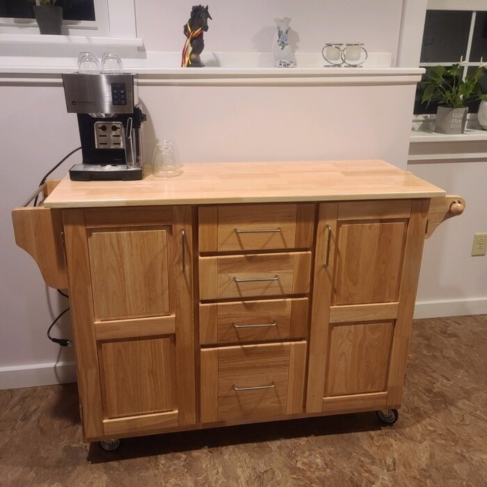 Aadham 52.5'' Wide Rolling Kitchen Cart