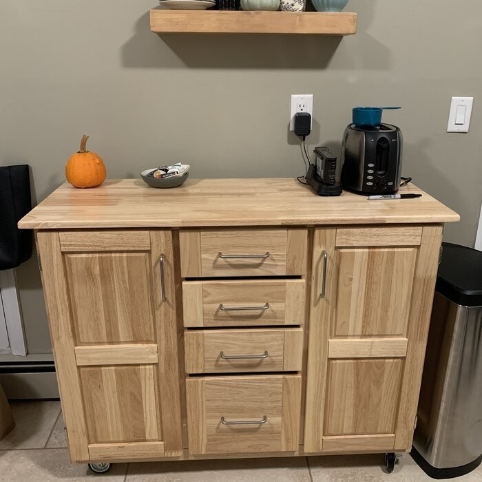 Aadham 52.5'' Wide Rolling Kitchen Cart
