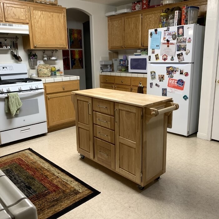 Aadham 52.5'' Wide Rolling Kitchen Cart