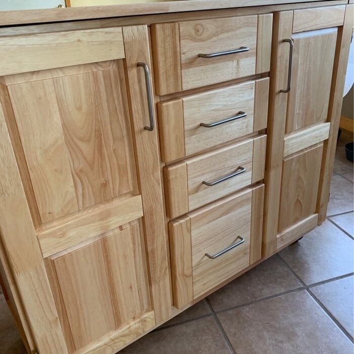 Aadham 52.5'' Wide Rolling Kitchen Cart