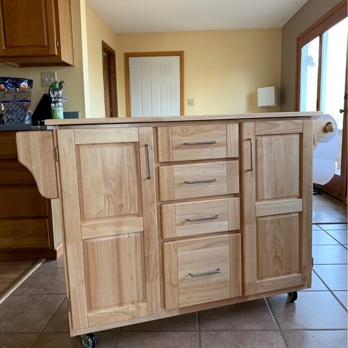 Aadham 52.5'' Wide Rolling Kitchen Cart