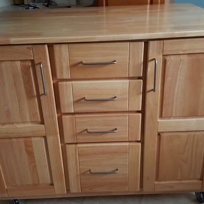 Aadham 52.5'' Wide Rolling Kitchen Cart