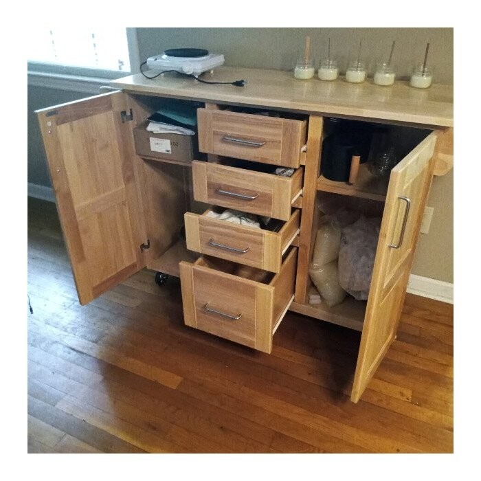 Aadham 52.5'' Wide Rolling Kitchen Cart