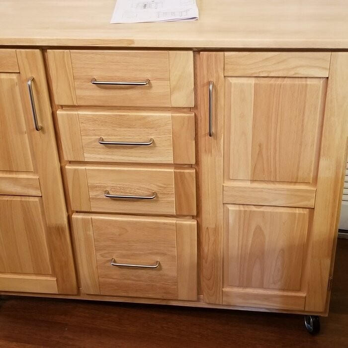 Aadham 52.5'' Wide Rolling Kitchen Cart