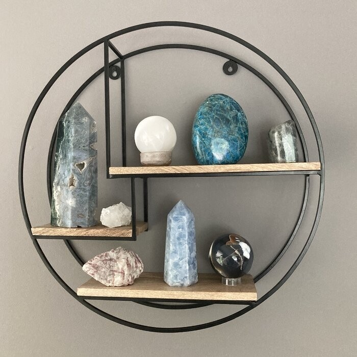 Aberdeen 3 Piece Circle Mango Wood Accent Shelf
