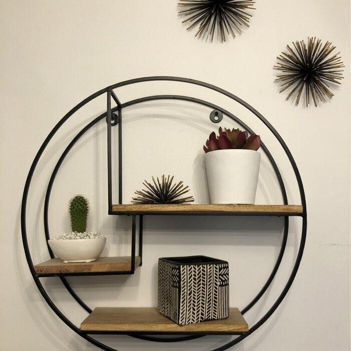 Aberdeen 3 Piece Circle Mango Wood Accent Shelf