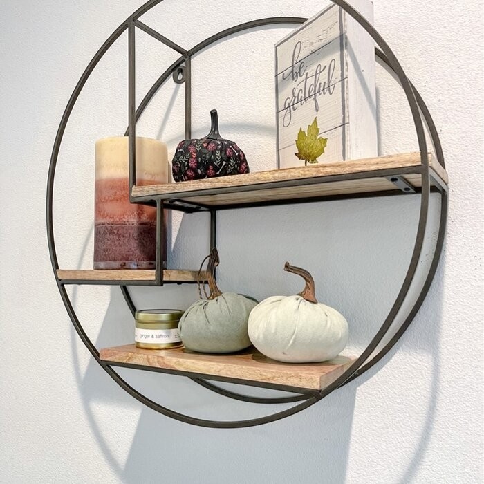 Aberdeen 3 Piece Circle Mango Wood Accent Shelf
