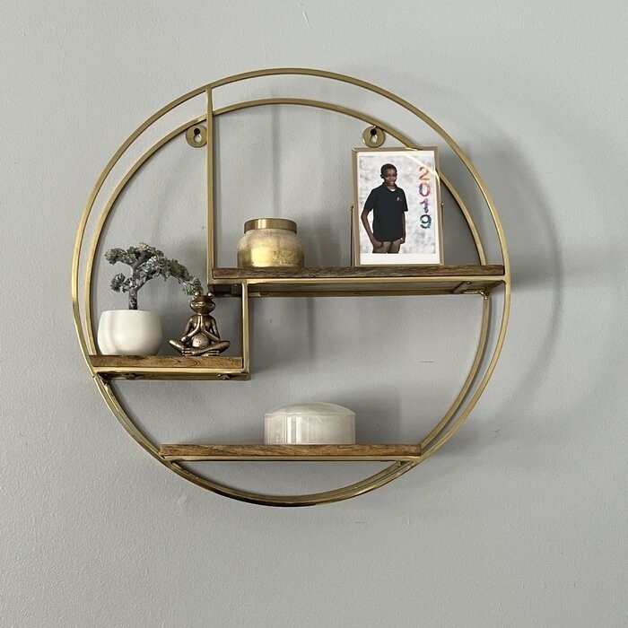 Aberdeen 3 Piece Circle Mango Wood Accent Shelf