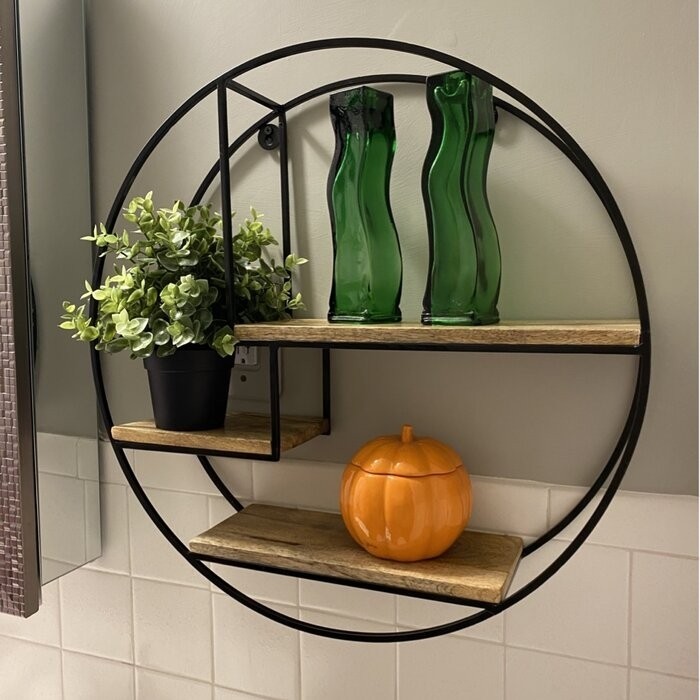 Aberdeen 3 Piece Circle Mango Wood Accent Shelf