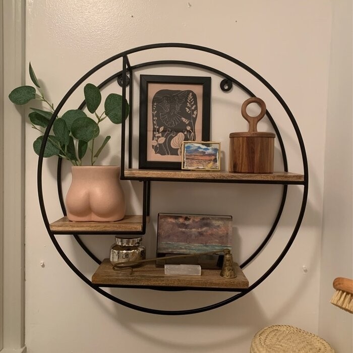 Aberdeen 3 Piece Circle Mango Wood Accent Shelf