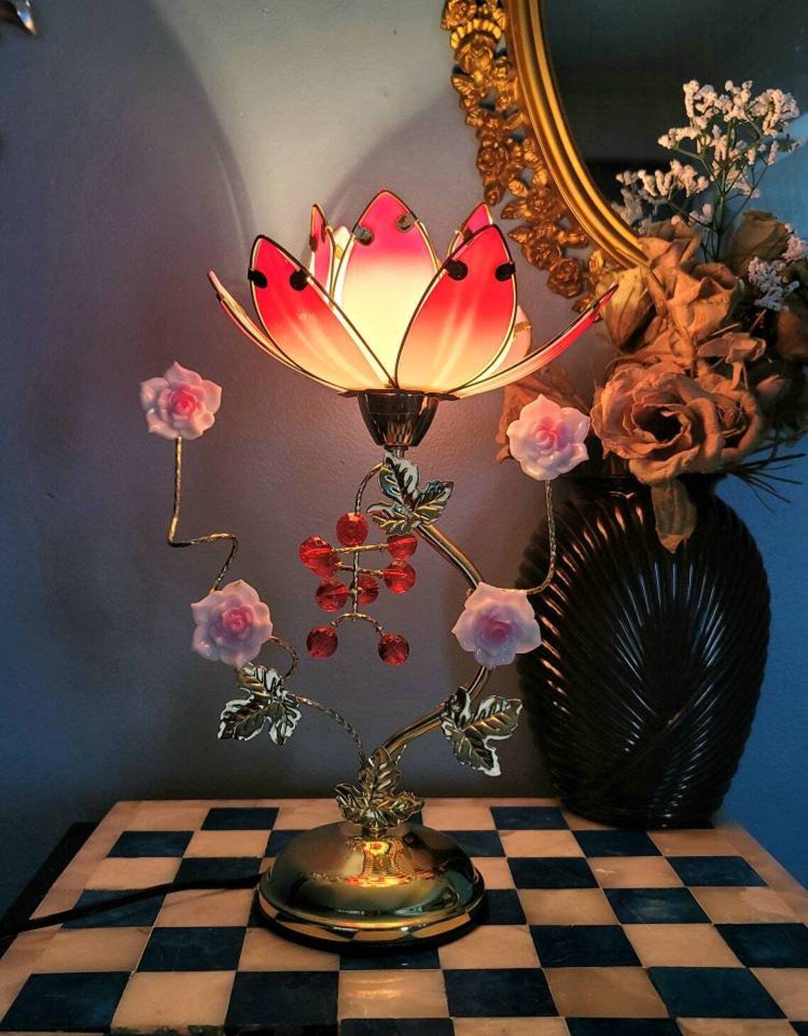 Acrylic Vintage Lotus Flower Lamp 