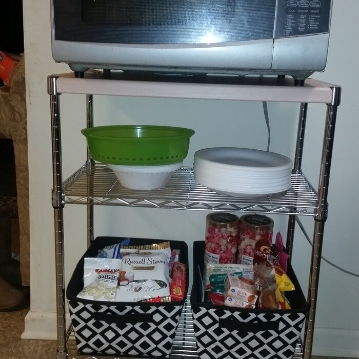 Adjustable Kitchen Cart Manufactured Wood Top