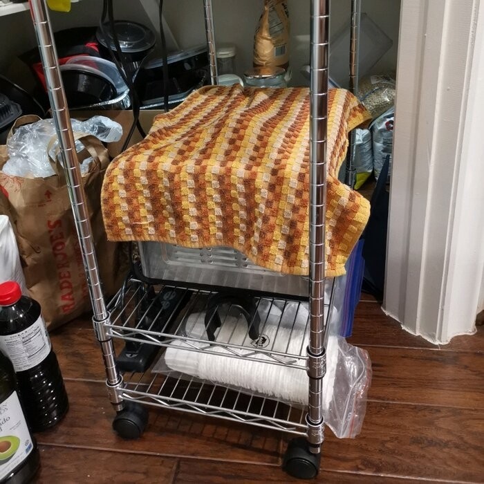 Adjustable Kitchen Cart Manufactured Wood Top