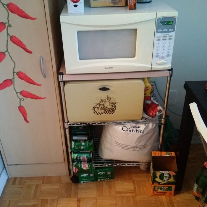 Adjustable Kitchen Cart Manufactured Wood Top