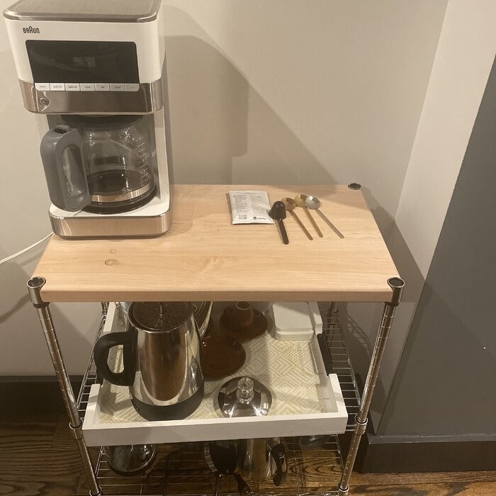 Adjustable Kitchen Cart Manufactured Wood Top