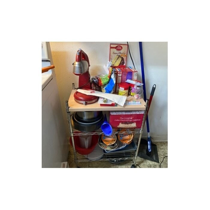 Adjustable Kitchen Cart Manufactured Wood Top