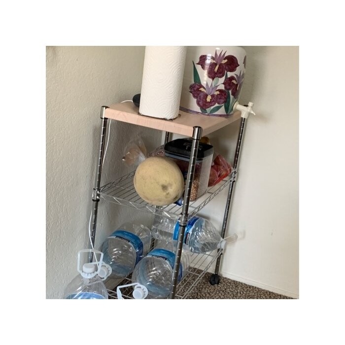 Adjustable Kitchen Cart Manufactured Wood Top