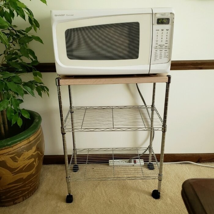Adjustable Kitchen Cart Manufactured Wood Top