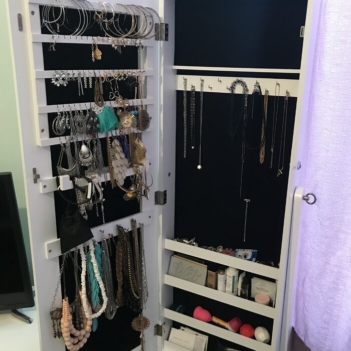 Aganlane 16.2'' Wide Jewelry Armoire with Mirror