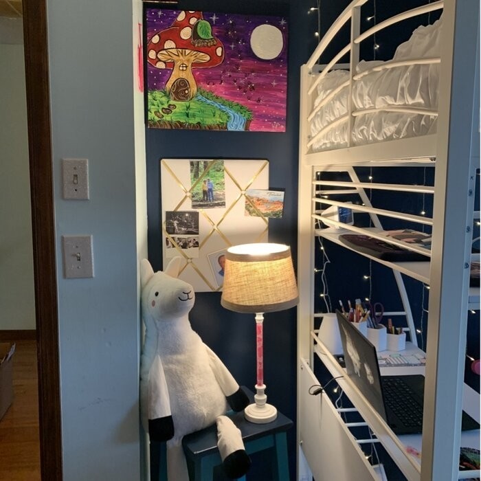 Agastya Twin Metal Loft Bed with Bookcase by Isabelle & Max™