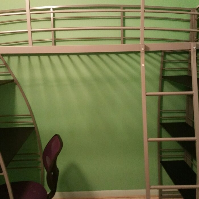 Agastya Twin Metal Loft Bed with Bookcase by Isabelle & Max™