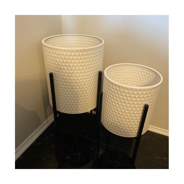 Aiken 2 - Piece Iron Pot Planter Set