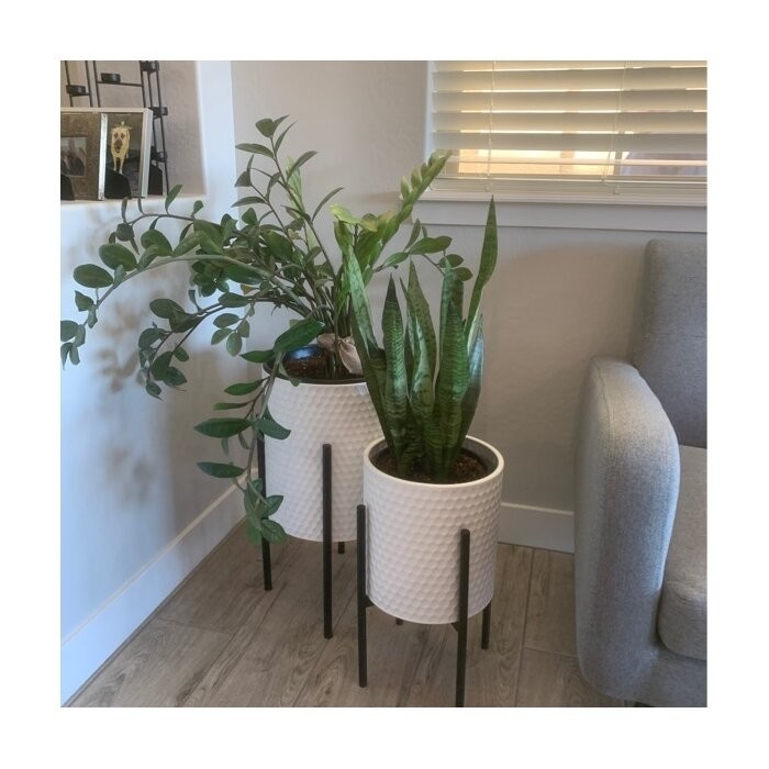 Aiken 2 - Piece Iron Pot Planter Set