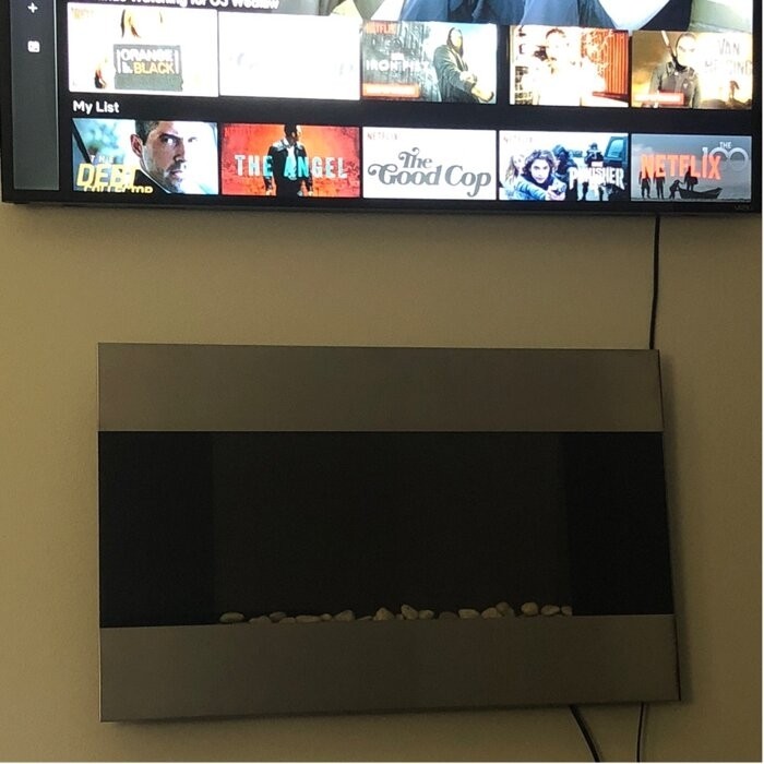 Allmar 36'' W Surface Wall Mounted Electric Fireplace