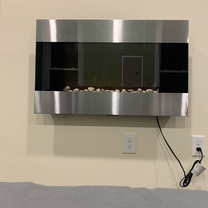 Allmar 36'' W Surface Wall Mounted Electric Fireplace