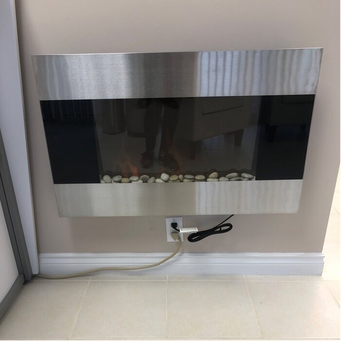 Allmar 36'' W Surface Wall Mounted Electric Fireplace