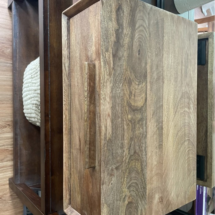 Alyra Mango Solid Wood Floating Wall Shelf with Drawers